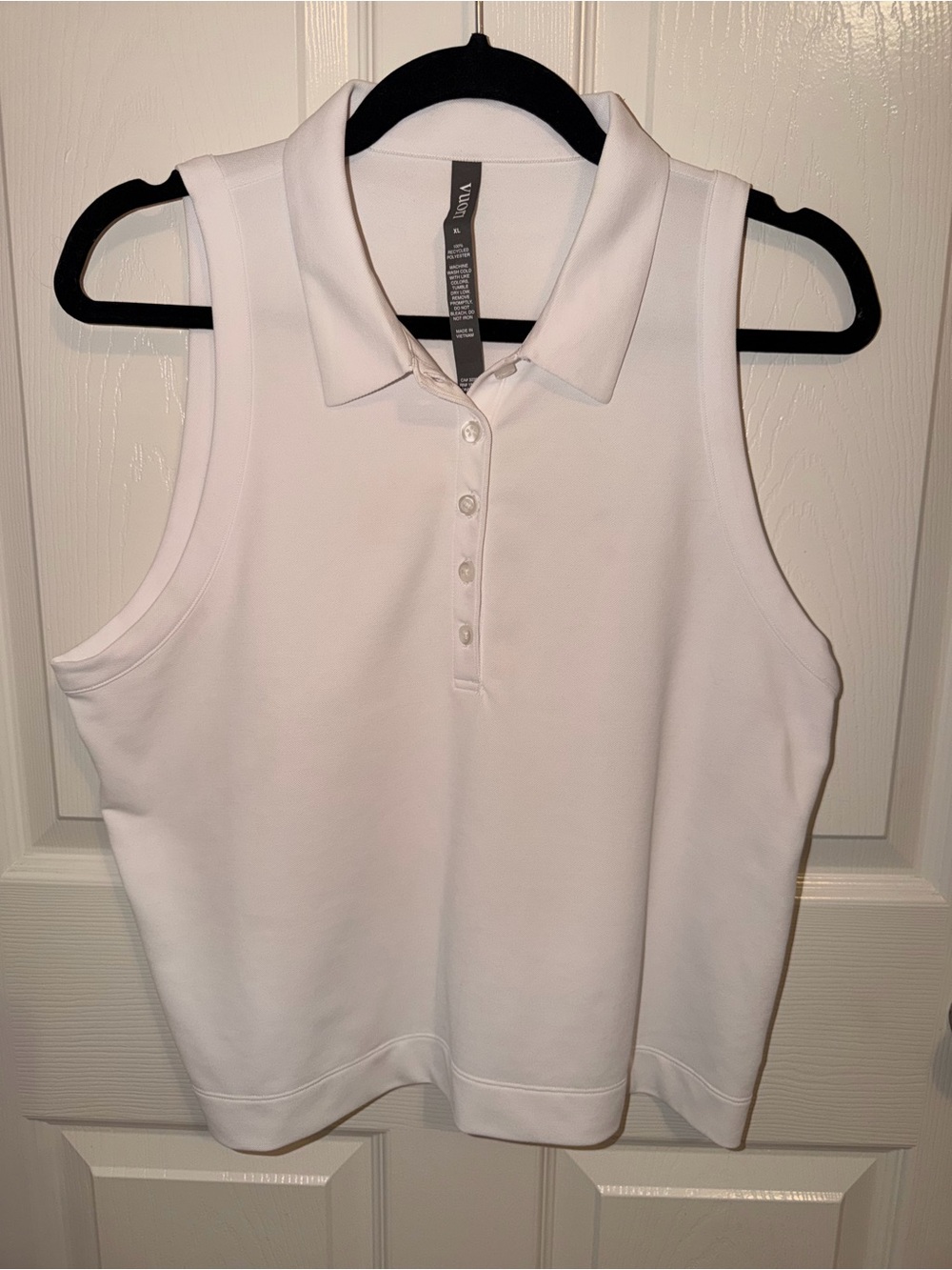 Vuori White Sleeveless Polo Tank Top